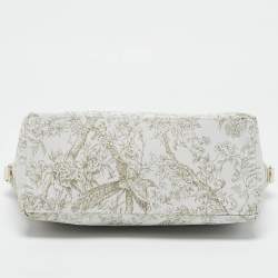 Dior White Fabric Toile de Jouy Medium Travel Nomad Pouch