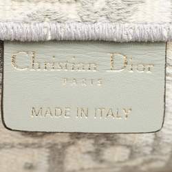 Dior Grey Oblique Embroidered Canvas Medium Book Tote