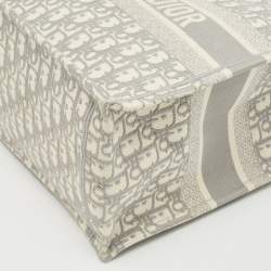 Dior Grey Oblique Embroidered Canvas Medium Book Tote