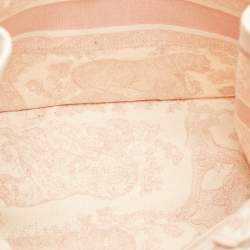Dior Pink/White Embroidered Canvas Medium Dioriviera Toile De Jouy Book Tote