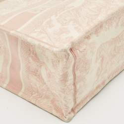 Dior Pink/White Embroidered Canvas Medium Dioriviera Toile De Jouy Book Tote
