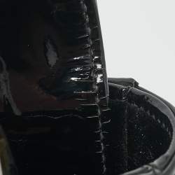 Pre Owned Dior Black Cannage Patent Leather Mini Lady Dior Tote