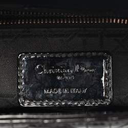 Pre Owned Dior Black Cannage Patent Leather Mini Lady Dior Tote