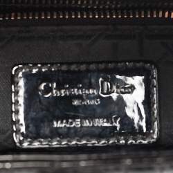 Pre Owned Dior Black Cannage Patent Leather Mini Lady Dior Tote
