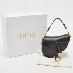 Pre Owned Dior Black Leather Mini Saddle Bag