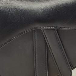 Pre Owned Dior Black Leather Mini Saddle Bag