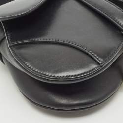 Pre Owned Dior Black Leather Mini Saddle Bag