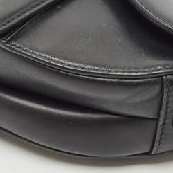 Pre Owned Dior Black Leather Mini Saddle Bag