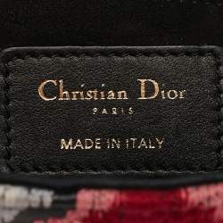 Pre Owned Dior Multicolor Leather Mini Embroidered Beads Lady Dior Tote