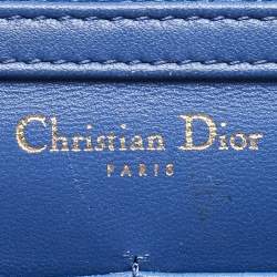 Dior Blue Leather Diorama Wallet on Chain