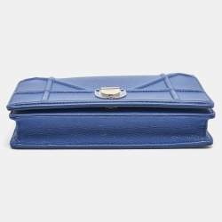 Dior Blue Leather Diorama Wallet on Chain