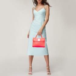 Dior Neon Orange Leather Mini Diorever Top Handle Bag