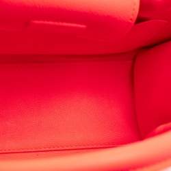 Dior Neon Orange Leather Mini Diorever Top Handle Bag