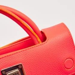 Dior Neon Orange Leather Mini Diorever Top Handle Bag