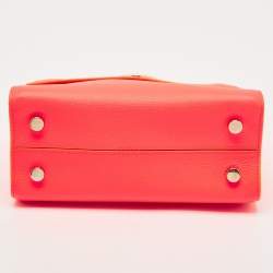 Dior Neon Orange Leather Mini Diorever Top Handle Bag