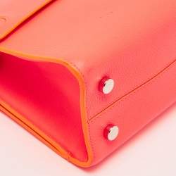 Dior Neon Orange Leather Mini Diorever Top Handle Bag
