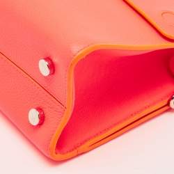 Dior Neon Orange Leather Mini Diorever Top Handle Bag