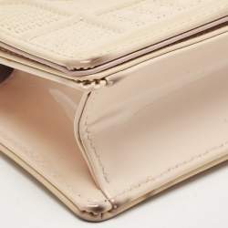 Pre Owned Dior Pink Microcannage Patent Leather Diorama Pouch