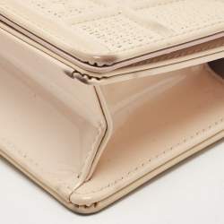 Pre Owned Dior Pink Microcannage Patent Leather Diorama Pouch