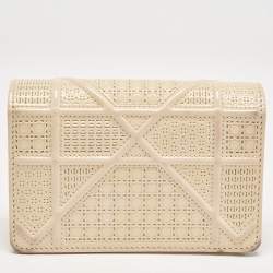 Pre Owned Dior Pink Microcannage Patent Leather Diorama Pouch