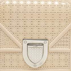 Pre Owned Dior Pink Microcannage Patent Leather Diorama Pouch