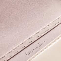Pre Owned Dior Pink Microcannage Patent Leather Diorama Pouch