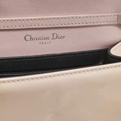 Pre Owned Dior Pink Microcannage Patent Leather Diorama Pouch