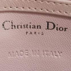 Pre Owned Dior Pink Microcannage Patent Leather Diorama Pouch