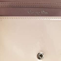 Pre Owned Dior Pink Microcannage Patent Leather Diorama Pouch