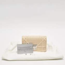 Pre Owned Dior Pink Microcannage Patent Leather Diorama Pouch