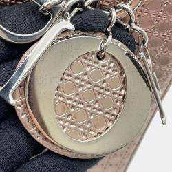 Dior Metallic Pink Leather Lady Dior 2Waybag  Medium Size