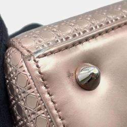Dior Metallic Pink Leather Lady Dior 2Waybag  Medium Size