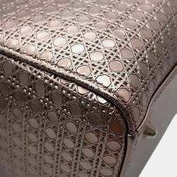 Dior Metallic Pink Leather Lady Dior 2Waybag  Medium Size