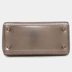 Dior Metallic Pink Leather Lady Dior 2Waybag  Medium Size