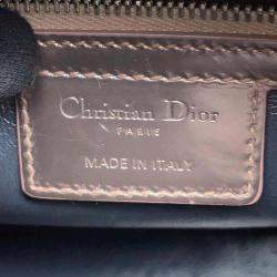 Dior Metallic Pink Leather Lady Dior 2Waybag  Medium Size