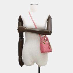 Dior Pink Canage Patent Leather Micro Lady Dior Tote Bag