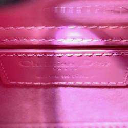 Dior Pink Canage Patent Leather Micro Lady Dior Tote Bag