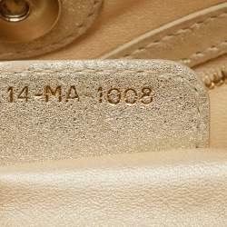Pre Owned Dior Metallic Cannage Leather Small Soft Lady Dior Tote
