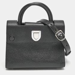 Dior Black Leather Mini Diorever Top Handle Bag