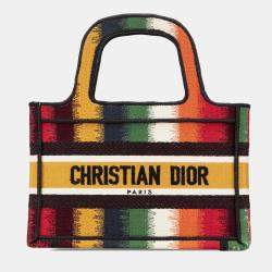 Dior Yellow Mini D Stripes Book Tote