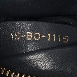 Pre Owned Dior Gold Microcannage Patent Leather Mini Lady Dior Tote