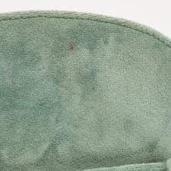 Pre Owned Dior Green Cannage Velvet Mini Lady Dior Tote