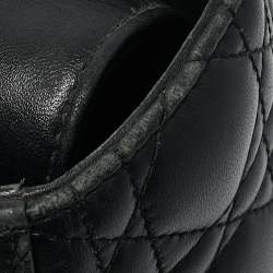 Pre Owned Dior Black Cannage Leather Large Lady Dior Tote