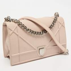Pre Owned Dior Blush Pink Leather Medium Diorama Shoulder Bag