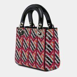 Dior Pink Mini Patent Sequined Lady Dior