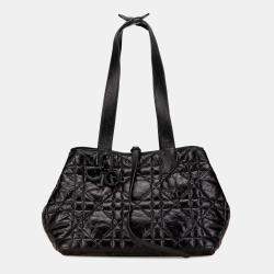 Dior Black Medium Macrocannage Calfskin Toujours Handbag