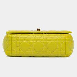 Dior Yellow Small Calfskin Cannage Caro Bag