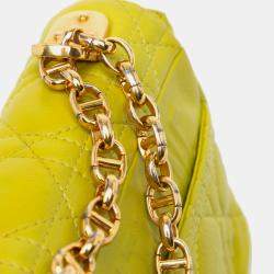 Dior Yellow Small Calfskin Cannage Caro Bag