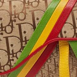 Dior Beige/Multicolor Canvas Diorissimo Rasta Trotter Saddle Bag