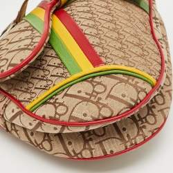 Dior Beige/Multicolor Canvas Diorissimo Rasta Trotter Saddle Bag